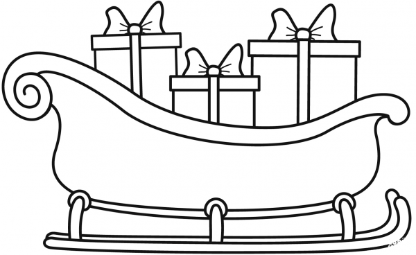 Santa Sleigh coloring page image