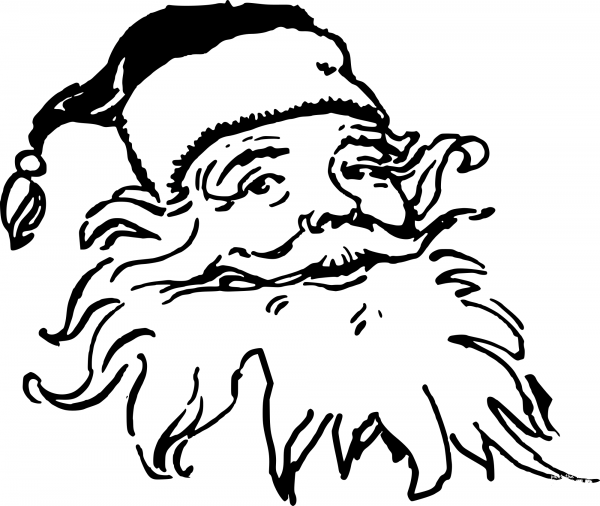 Santa Wild Beard coloring page image