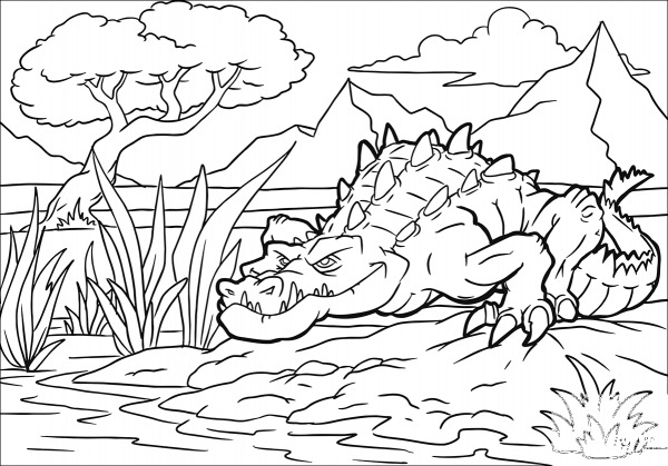 Sarcosuchus coloring page image
