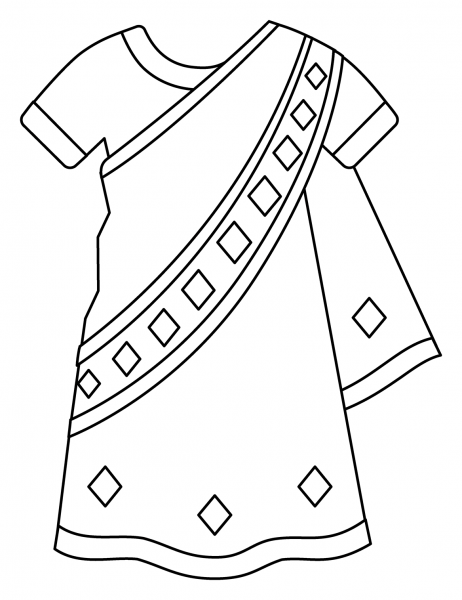 Sari Emoji coloring page image