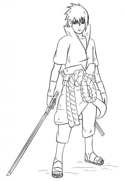 Sasuke Uchiha from Naruto coloring page - ColouringPages