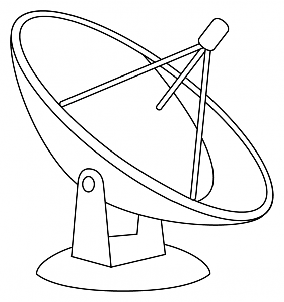 Satellite Antenna Emoji coloring page image