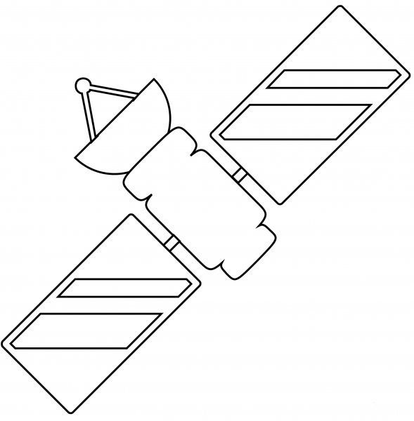 Satellite coloring page image