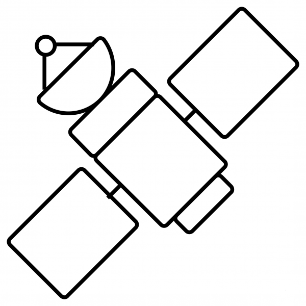 Satellite Emoji coloring page image