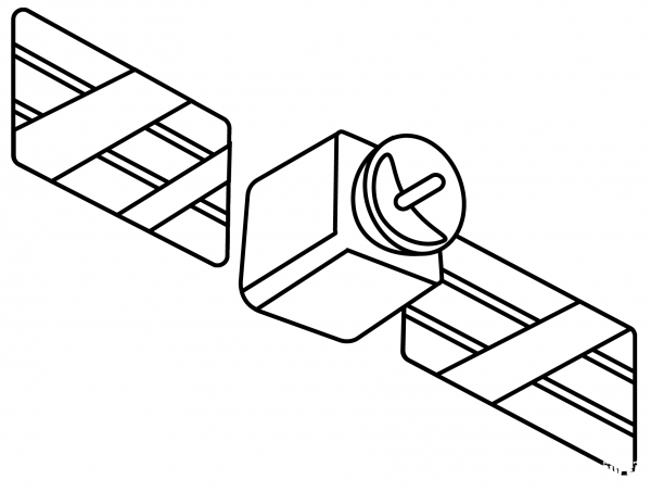 Satellite Emoji coloring page image