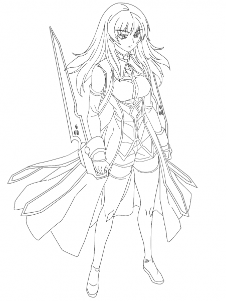 Satellizer L. Bridget from Freezing Manga coloring page image