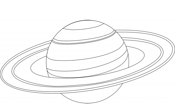 Saturn coloring page image