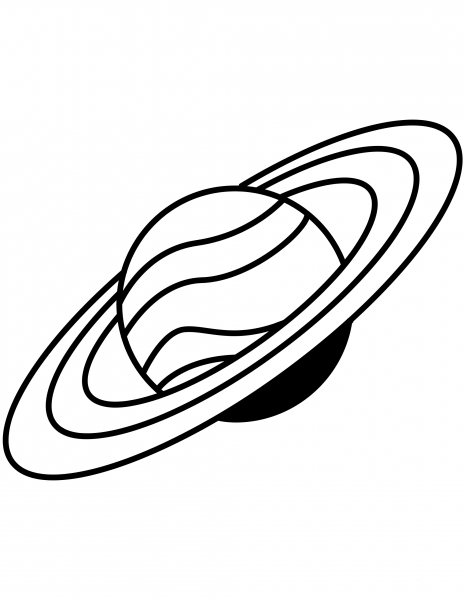 Saturn coloring page image