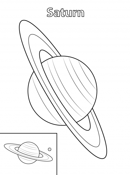 Saturn Planet coloring page image