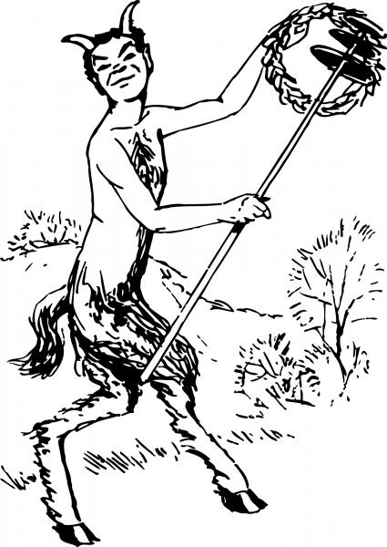 Satyr coloring page image