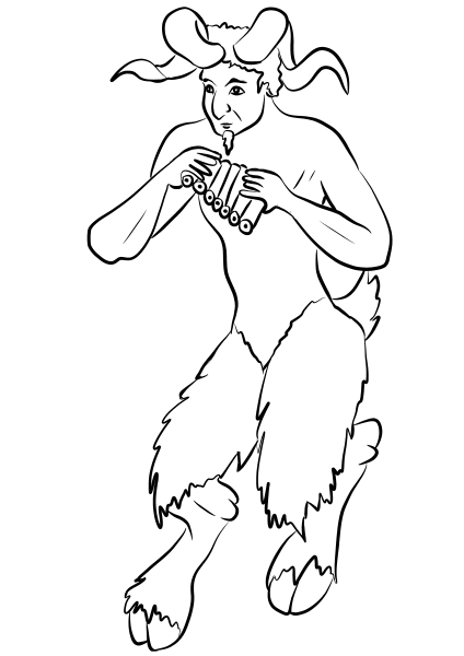 Satyr coloring page image