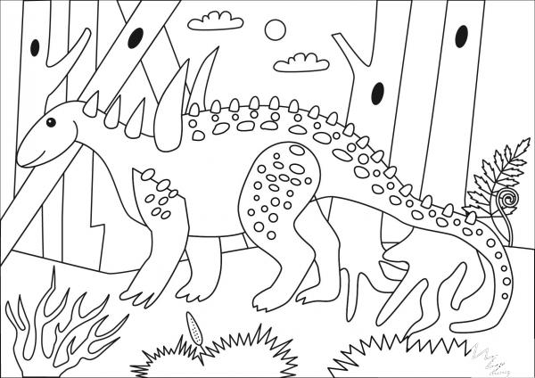 Sauropelta coloring page image