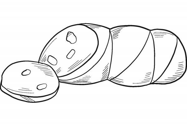 Sausage coloring page image