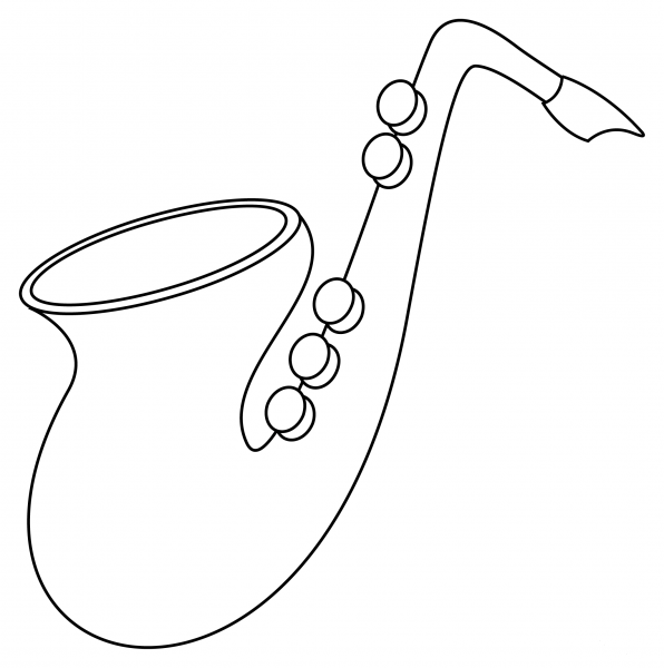 Saxophone coloring page image