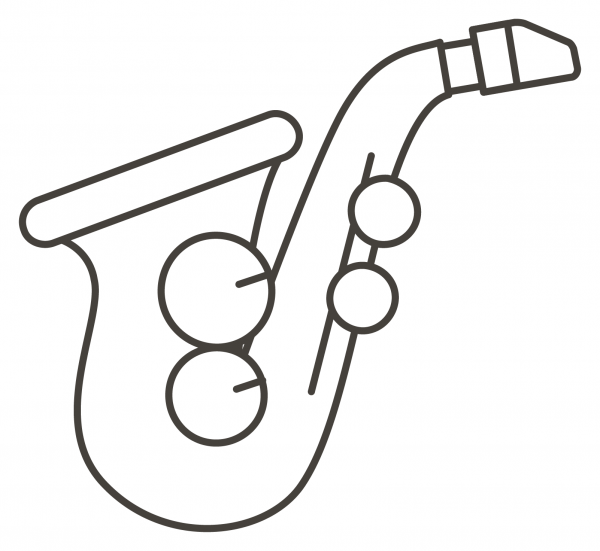Saxophone coloring page image