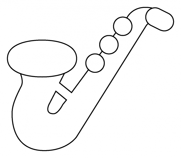 Saxophone Emoji coloring page image