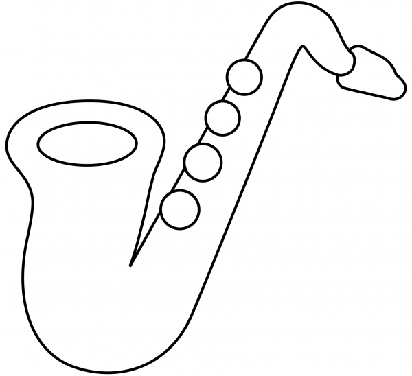 Saxophone Emoji coloring page image