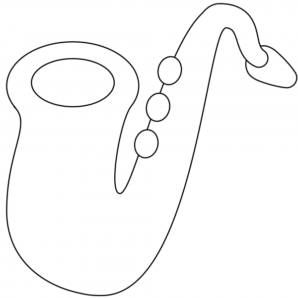 Saxophone Emoji coloring page image