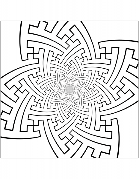 Sayagata Tiling Pattern coloring page image