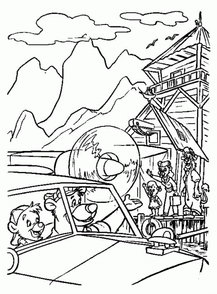 Saying Bye To Baloo And Kit  coloring page image