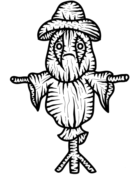 Scarecrow coloring page image