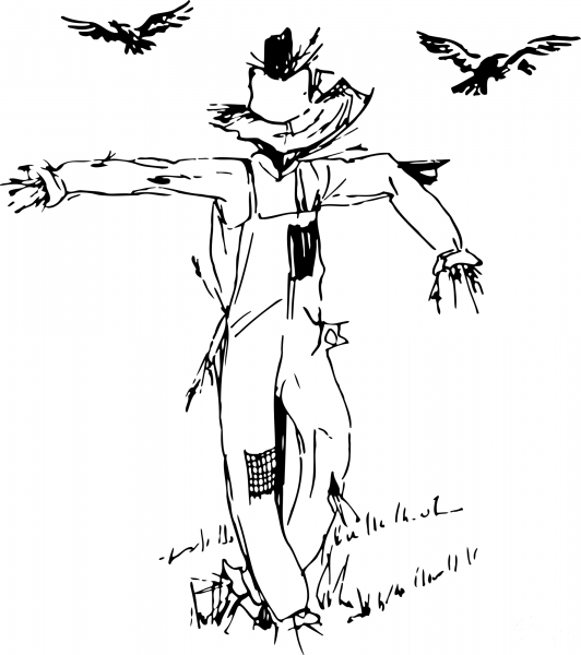 Scarecrow coloring page image