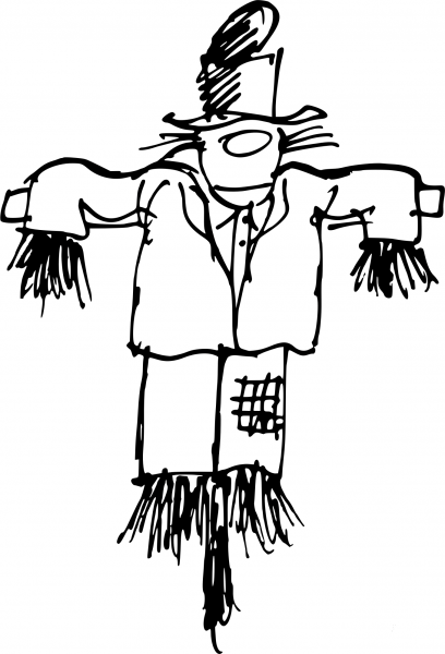 Scarecrow coloring page image