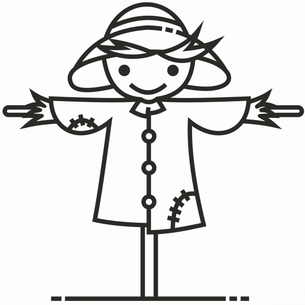 Scarecrow coloring page image