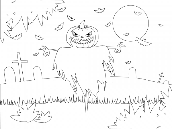 Scarecrow coloring page image