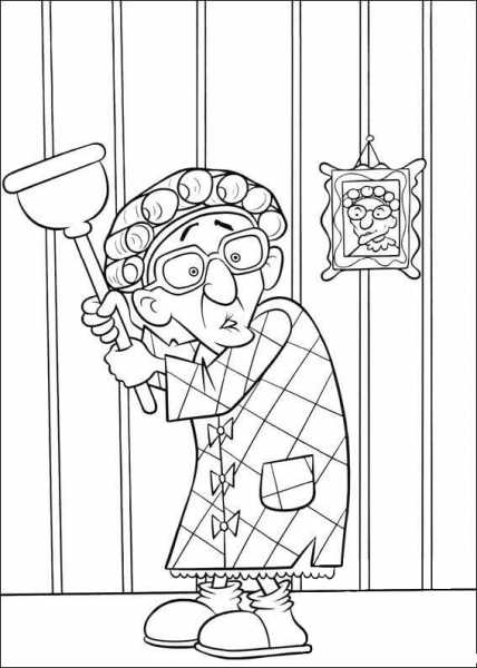 Scared Grandmother Mabel coloring page image