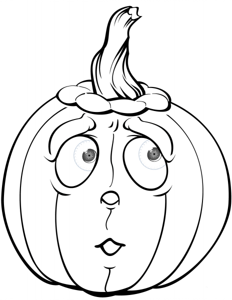 Scared Pumpkin coloring page image