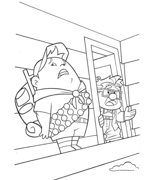 Scared Russell  coloring page image