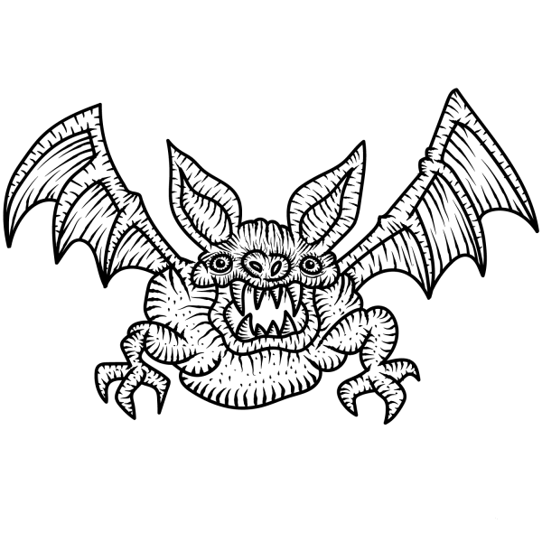 Scary Bat coloring page image
