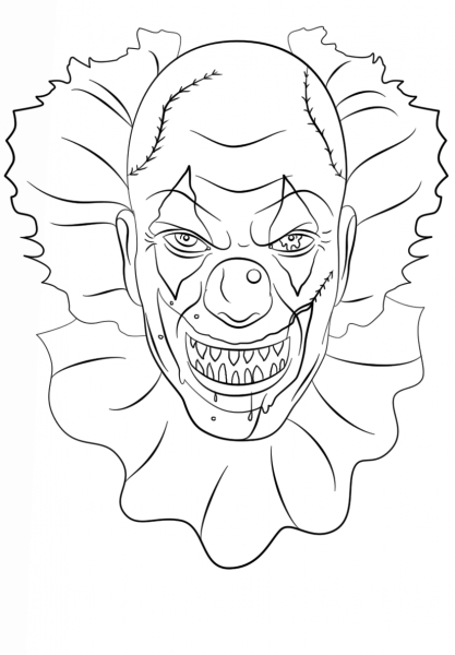 Scary Clown coloring page image