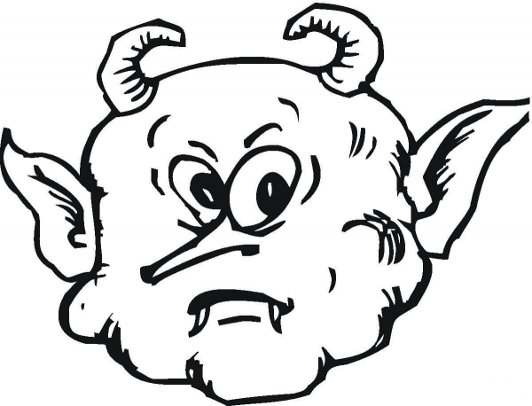 Scary Face Of A Demon  coloring page image