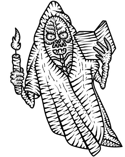 Scary Ghost coloring page image