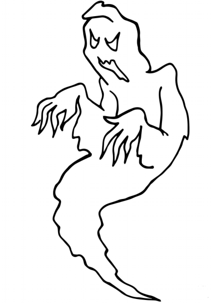 Scary Hallowen Ghost coloring page image
