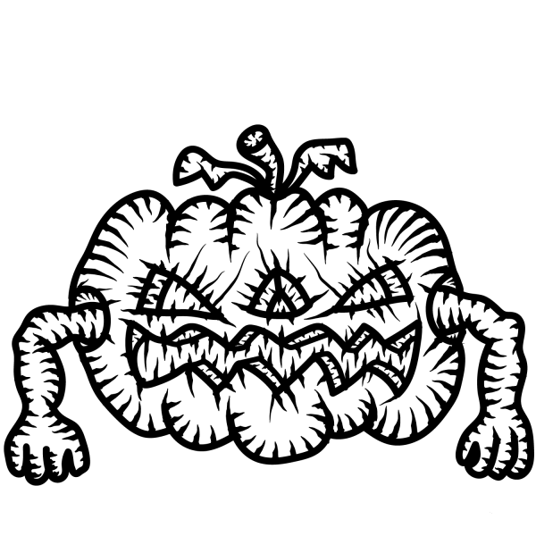 Scary Jack-o’-Lantern coloring page image