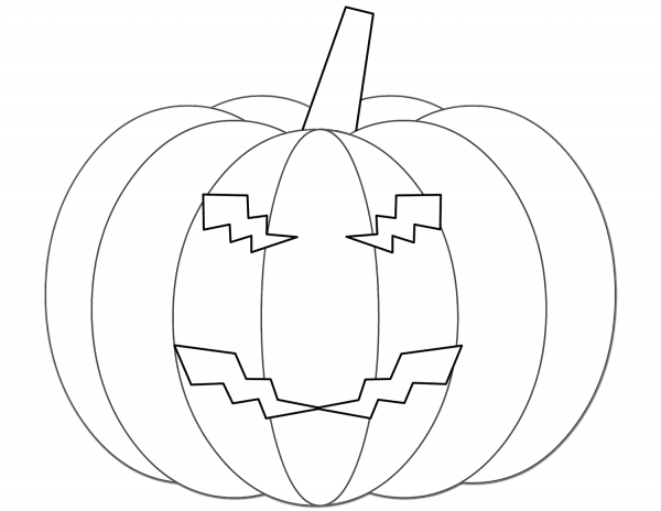 Scary Jack-o-lantern coloring page image