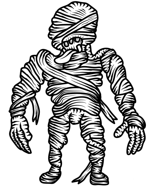 Scary Mummy coloring page image