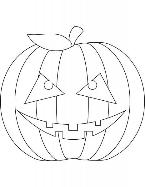 Scary Pumpkin Face  coloring page image