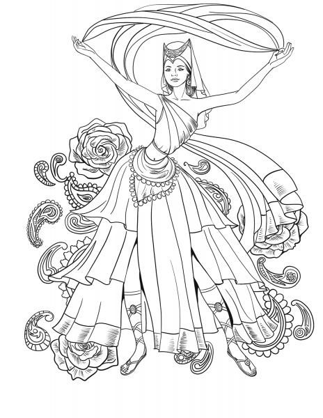 Scheherazade Dance coloring page image