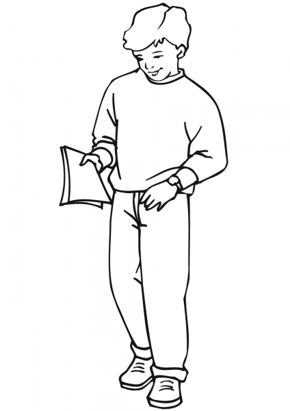 School Boy coloring page image