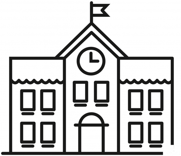 School Building coloring page image