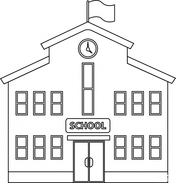 School Building coloring page - ColouringPages