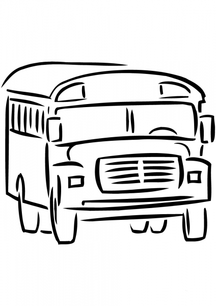 School Bus coloring page image