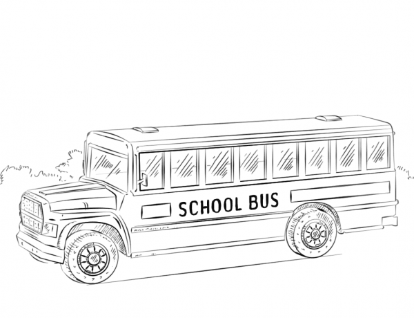 School Bus coloring page image