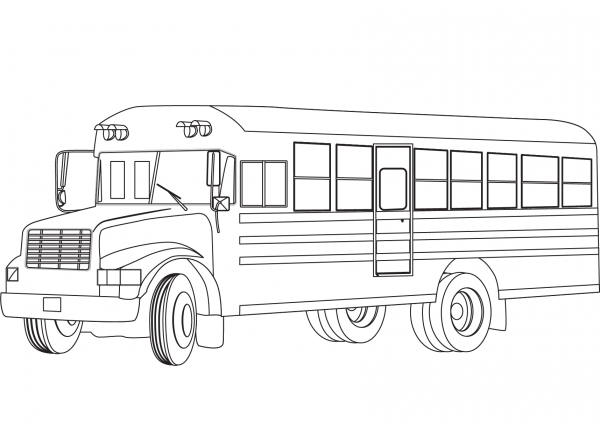 School Bus coloring page image