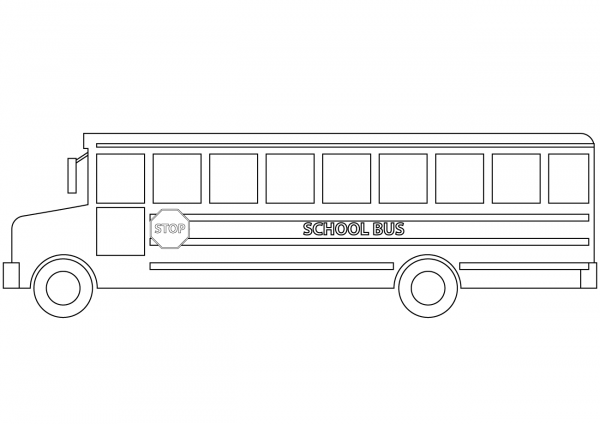 School Bus coloring page image