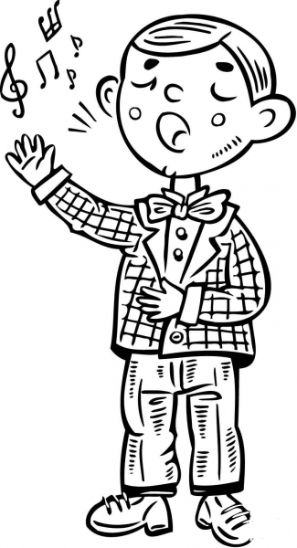 School Choir Boy coloring page image